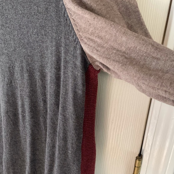 Bela NYC Maroon & Gray Color Block Waffle Knit Open Cardigan, Sz 5 - Picture 12 of 12
